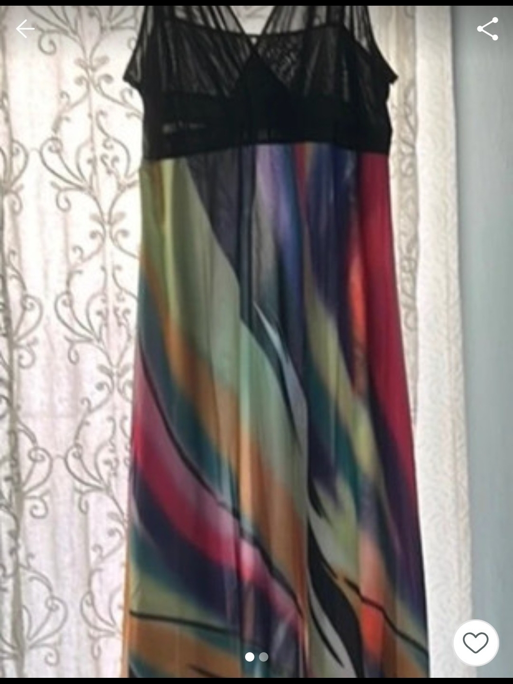 Multi-Color Abstract Maxi Dress with Black Bodice